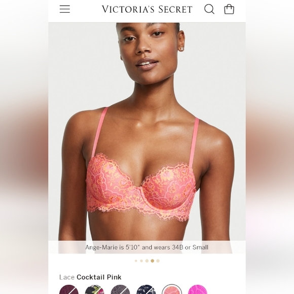 VS Dream Angels Lighty Lined Demi Bra Cocktail Pink NWT - Picture 4 of 7